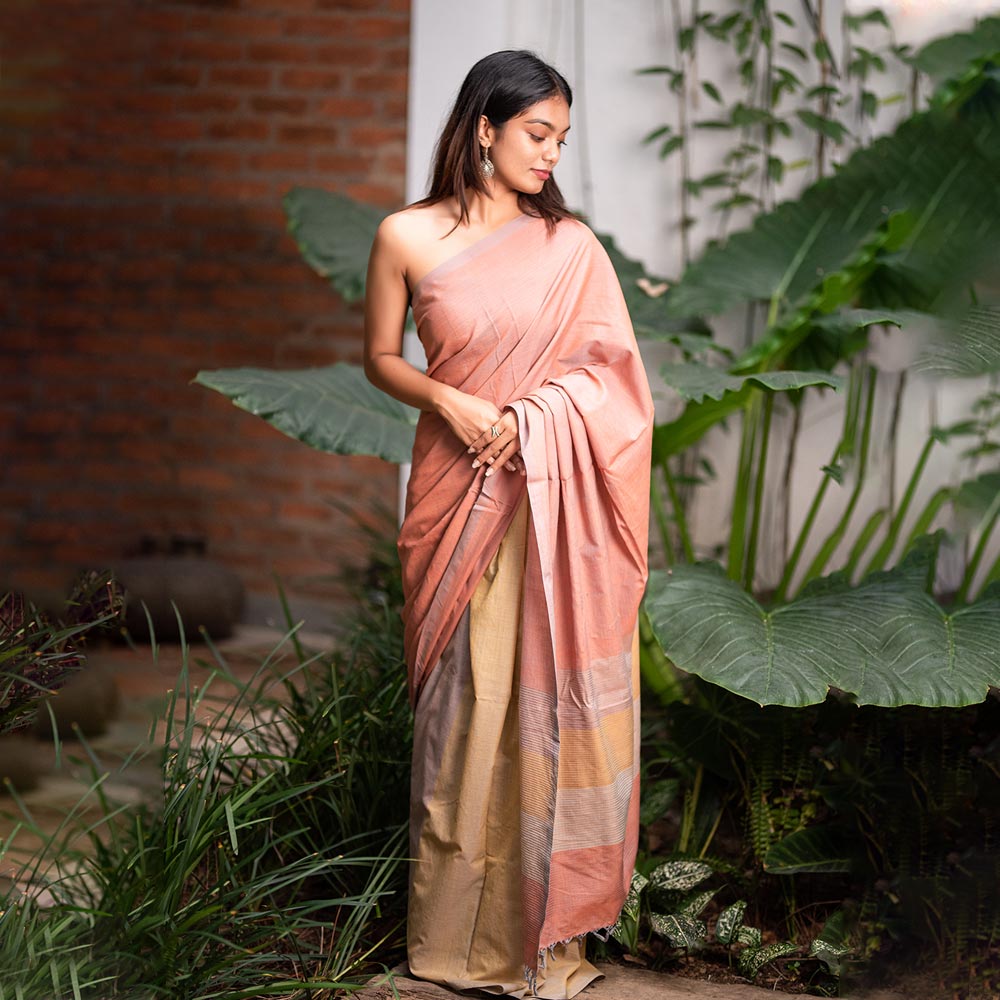 Amazing Pink Color Cotton Saree