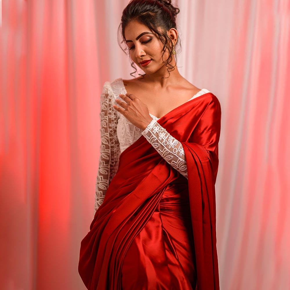 Amazing Red Color Silk Saree